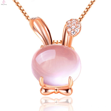 Pingente de Animal de Prata Esterlina Rose Gold Necklace Jewellery